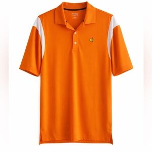 Masters Orange Polo with White Shoulder Panels Men’s Golf